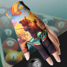 Load image into Gallery viewer, 1PC Printed Style Three-Fingered Billiards Gloves For Left Hand Anti-Slip Silk Breathable Snooker Gloves Self-Adhesive Self-Adhesive Cloth Fixed Billiards Supplies
