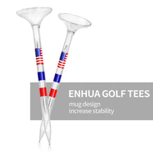 Load image into Gallery viewer, 10PCS 8.3CM Plastic Golf Tees With Colorful Flag Pattern Mug Design Transparent Golf Tee
