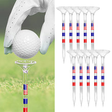 Load image into Gallery viewer, 10PCS 8.3CM Plastic Golf Tees With Colorful Flag Pattern Mug Design Transparent Golf Tee
