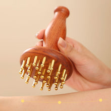Load image into Gallery viewer, Brass Meridian Brushing Meridian Dredging Artifact Massage Brushing Stomach Abdomen Hands Legs Back Scraping Head Meridian Comb
