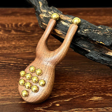 Load image into Gallery viewer, Brass Walnut Frog Massager Facial Fascia Lifting Nose Bridge Lifting Eye Beauty and Massage Tool Facial Massager
