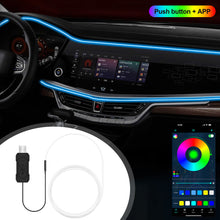 Load image into Gallery viewer, 2/3M RGB LED Car Interior Optic Atmosphere Light Strip APP Control Ambient Neon Invisible Light USB Ambient LED Light Strip
