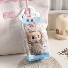 Load image into Gallery viewer, For 17cm Labubu V2 V3 15cm Cotton Doll Outfit Crossbody Pain Bag PVC Storage Bag Dolls Display Bag
