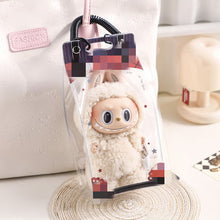 Load image into Gallery viewer, For 17cm Labubu V2 V3 15cm Cotton Doll Outfit Crossbody Pain Bag PVC Storage Bag Dolls Display Bag
