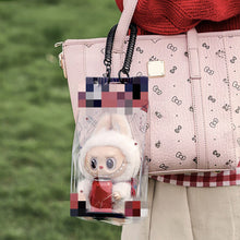 Load image into Gallery viewer, For 17cm Labubu V2 V3 15cm Cotton Doll Outfit Crossbody Pain Bag PVC Storage Bag Dolls Display Bag
