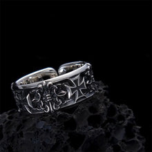 Load image into Gallery viewer, Men's Vintage Cross Open Ring Gothic Punk Style Retro Hip-Hop Punk Adjustable Finger Ring Gift For Friends Lover
