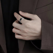 Load image into Gallery viewer, Simple Adjustable Checkerboard Men's Ring Black Resin Geometric Vintage Band Elegant And Fashionable Plated Ring
