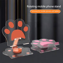 Load image into Gallery viewer, Cute Phone Stand Height Adjustable Phone Desktop Mount Acrylic Cat Claw Durable Stand For Recording Video Charger Compatible
