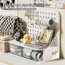 Load image into Gallery viewer, Desktop Perforated Board Storage Box Stationery Sorting Rack Desk Office Cosmetics Storage Rack Pen Holder
