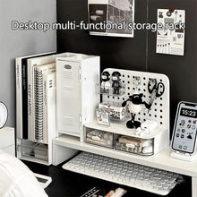 Load image into Gallery viewer, Desktop Perforated Board Storage Box Stationery Sorting Rack Desk Office Cosmetics Storage Rack Pen Holder
