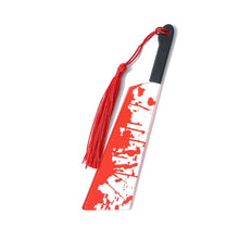 Load image into Gallery viewer, Horror Knife Clear Acrylic Bookmark with Tassel Halloween Themed Series Chopper Saw with Blood Halloween for Bookworms
