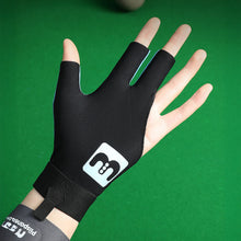 Load image into Gallery viewer, 1PC Professional Three-Finger Billiard Glove For Left Hand Anti-Slip High Elasticity Pressure Mesh Snooker Glove Billiard Accessories
