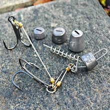 Load image into Gallery viewer, S/M/L 3X-Strong Treble Hook Steel Wire Rig With Weighted Sinker Anti-Rolling Paddle Tail Soft Bait Pike Fishing Stinger Rig Fishing Accessory
