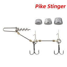 Load image into Gallery viewer, S/M/L 3X-Strong Treble Hook Steel Wire Rig With Weighted Sinker Anti-Rolling Paddle Tail Soft Bait Pike Fishing Stinger Rig Fishing Accessory
