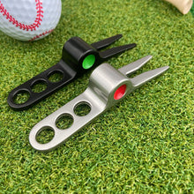 Load image into Gallery viewer, 1PC Golf Greens Fork Zinc Alloy Whistle Shape Repair Fork Turf Repair Tool Golf Equipment Accessories
