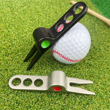Load image into Gallery viewer, 1PC Golf Greens Fork Zinc Alloy Whistle Shape Repair Fork Turf Repair Tool Golf Equipment Accessories
