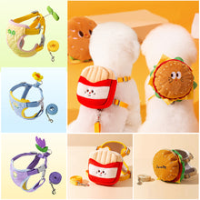 Load image into Gallery viewer, Pet Vest Leash Cartoon 3D Accessories for Dogs Teddy Dog Walking Rope Cat Walking Rope Anti Slip Chest Back When Going Out
