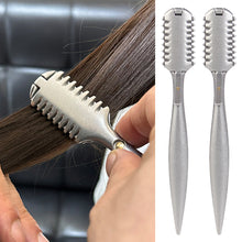 Load image into Gallery viewer, Alloy Double Sided Hair Clipper Hair Salon Hair Thinning Portable Trimming Knife Bangs Trimming Razor Hair Salon Tools
