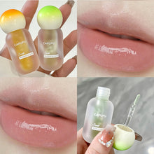 Load image into Gallery viewer, Fruit Crystal Jelly Lip Oil Peach Water Light Lip Gloss Hydrating Transparent Glass Plumping Clear Lip Care Makeup Fade Liplines

