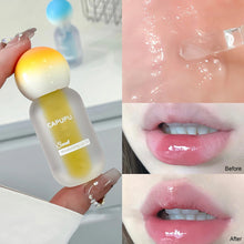Load image into Gallery viewer, Fruit Crystal Jelly Lip Oil Peach Water Light Lip Gloss Hydrating Transparent Glass Plumping Clear Lip Care Makeup Fade Liplines
