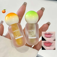 Load image into Gallery viewer, Fruit Crystal Jelly Lip Oil Peach Water Light Lip Gloss Hydrating Transparent Glass Plumping Clear Lip Care Makeup Fade Liplines
