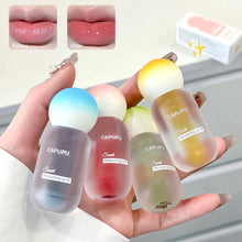 Load image into Gallery viewer, Fruit Crystal Jelly Lip Oil Peach Water Light Lip Gloss Hydrating Transparent Glass Plumping Clear Lip Care Makeup Fade Liplines
