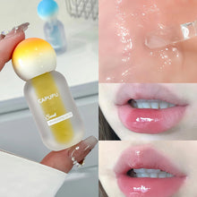 Load image into Gallery viewer, Fruit Crystal Jelly Lip Oil Peach Water Light Lip Gloss Hydrating Transparent Glass Plumping Clear Lip Care Makeup Fade Liplines
