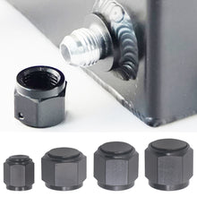 Load image into Gallery viewer, Car Fuel Oil Line Nut Port Adapter N4 AN6 AN8 AN10 AN12 Female Flare Cap Block Off Fitting Plug Aluminum Swivel Hex Head
