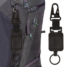Load image into Gallery viewer, 60cm Tactical Backpack Retractable Hook Steel Wire Badge Reels Multi-purpose Outdoor Fishing Climbing Accessories
