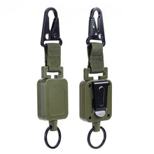 Load image into Gallery viewer, 60cm Tactical Backpack Retractable Hook Steel Wire Badge Reels Multi-purpose Outdoor Fishing Climbing Accessories
