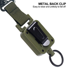 Load image into Gallery viewer, 60cm Tactical Backpack Retractable Hook Steel Wire Badge Reels Multi-purpose Outdoor Fishing Climbing Accessories
