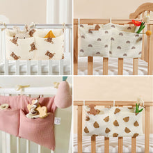 Load image into Gallery viewer, Baby Bedside Storage Bag Cotton Hanging Diaper Holder Multi-Pocket Caddy Baby Room Organization Baby Gift for New Parents
