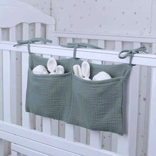 Load image into Gallery viewer, Baby Bedside Storage Bag Cotton Hanging Diaper Holder Multi-Pocket Caddy Baby Room Organization Baby Gift for New Parents
