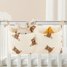 Load image into Gallery viewer, Baby Bedside Storage Bag Cotton Hanging Diaper Holder Multi-Pocket Caddy Baby Room Organization Baby Gift for New Parents
