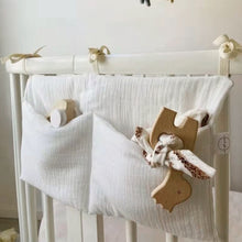 Load image into Gallery viewer, Baby Bedside Storage Bag Cotton Hanging Diaper Holder Multi-Pocket Caddy Baby Room Organization Baby Gift for New Parents
