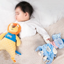 Load image into Gallery viewer, Baby Sleep Aid Plush Calming Toy Interactive Hand Puppet Soft Security Blanket With Chewable Silicone Teether Newborn Sensory Toy
