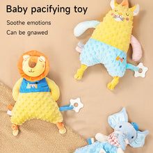 Load image into Gallery viewer, Baby Sleep Aid Plush Calming Toy Interactive Hand Puppet Soft Security Blanket With Chewable Silicone Teether Newborn Sensory Toy
