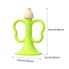 Load image into Gallery viewer, Silicone Teething Whistle Baby Trumpet Toy Multifunctional Developmental Chewable Baby Musical Instrument Oral Motor Skill Toy Infant Breath Trainer
