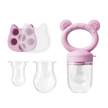 Load image into Gallery viewer, Silicone Baby Food Feeder Teething Pacifier for Babies Fruit and Veggie Feeder Easy-Grip Weaning Fruit Pacifier Multipurpose Baby Feeding Set

