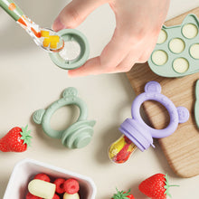Load image into Gallery viewer, Silicone Baby Food Feeder Teething Pacifier for Babies Fruit and Veggie Feeder Easy-Grip Weaning Fruit Pacifier Multipurpose Baby Feeding Set
