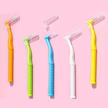 Load image into Gallery viewer, 10pcs L-Shape Interdental Brush Wire Orthodontic Interdental Brush Soft Bristle Tooth Decay Oral Care Hygiene Tool
