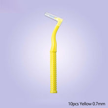 Load image into Gallery viewer, 10pcs L-Shape Interdental Brush Wire Orthodontic Interdental Brush Soft Bristle Tooth Decay Oral Care Hygiene Tool
