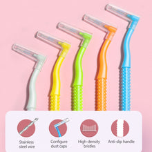 Load image into Gallery viewer, 10pcs L-Shape Interdental Brush Wire Orthodontic Interdental Brush Soft Bristle Tooth Decay Oral Care Hygiene Tool
