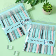 Load image into Gallery viewer, 10pcs Japanese Style Soft Bristle Toothbrush for Sensitive Gums Micro-Fine Ergonomic Handle Gingivitis Prevention Gentle Gum Care Dental Oral Care Brush
