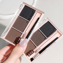 Load image into Gallery viewer, 3-Color Brow Powder Set with Brush Makeup Black Brown Coffee Waterproof Eyebrow Powder Eye Brow Palette Long-lasting Color-resistant
