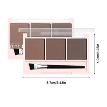 Load image into Gallery viewer, 3-Color Brow Powder Set with Brush Makeup Black Brown Coffee Waterproof Eyebrow Powder Eye Brow Palette Long-lasting Color-resistant
