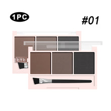 Load image into Gallery viewer, 3-Color Brow Powder Set with Brush Makeup Black Brown Coffee Waterproof Eyebrow Powder Eye Brow Palette Long-lasting Color-resistant
