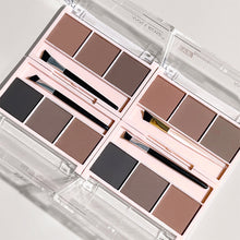 Load image into Gallery viewer, 3-Color Brow Powder Set with Brush Makeup Black Brown Coffee Waterproof Eyebrow Powder Eye Brow Palette Long-lasting Color-resistant
