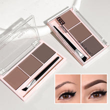 Load image into Gallery viewer, 3-Color Brow Powder Set with Brush Makeup Black Brown Coffee Waterproof Eyebrow Powder Eye Brow Palette Long-lasting Color-resistant

