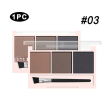 Load image into Gallery viewer, 3-Color Brow Powder Set with Brush Makeup Black Brown Coffee Waterproof Eyebrow Powder Eye Brow Palette Long-lasting Color-resistant

